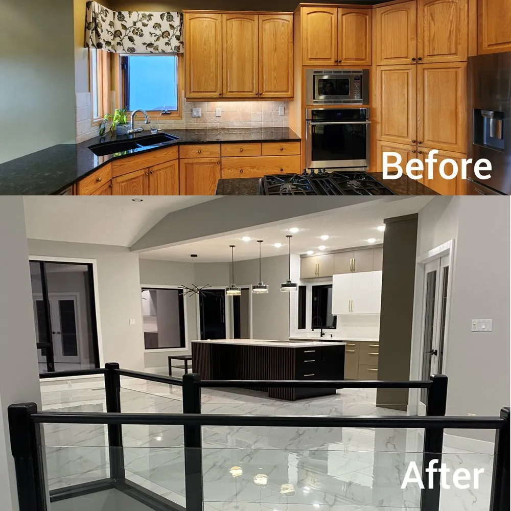 Before and after kitchen renovation in Edmonton and Sherwood Park